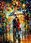Leonid Afremov A Kiss in the Park painting